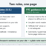 Comparison of Amazon Associates disclosure requirements and FTC disclosure guidance